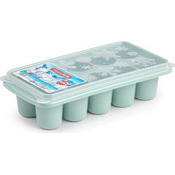 Plasticforte IJsblokjes tray - ijsklontjes vorm - 10-vaks - mintgroen - IJsblokjesvormen