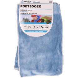 Benson Poetsdoeken - set 2x - extra zacht - microvezel - 2 formaten - blauw - schoonmaken - Vaatdoekjes