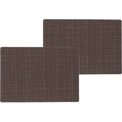 6x stuks stevige luxe Tafel placemats Liso bruin 30 x 43 cm - Placemats