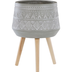 MALAKI - Plantenbak - Lichtgrijs - 44 cm - Magnesiumoxide