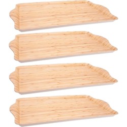 Set van 4x stuks bamboe houten dienbladen/serveerbladen 45 x 31 cm - Dienbladen