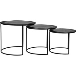 LABEL51 Salontafel Set Tres - Zwart - Metaal - 55 cm