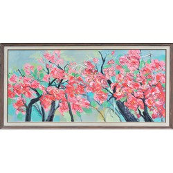 Fine Asianliving Oil Painting 100% Handpainted 3D Relief Effect Wooden