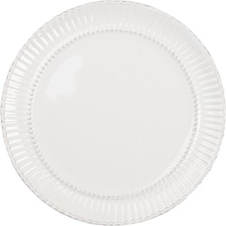 Clayre & Eef Dinerbord  Ø 27 cm Wit Dolomiet Rond Bord