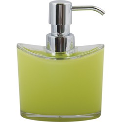 MSV Zeeppompje/dispenser Aveiro - PS kunststof - limegroen/zilver - 11 x 14 cm - 260 ml - Zeeppompjes