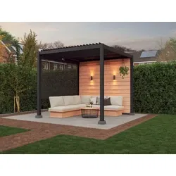 Aluminium pergola met lamellen zwart, 300 x 300 cm, combinatie 2