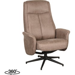 LABEL51 Fauteuil Bergen - Taupe - Micro Suede - Excl. Hocker