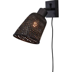 Wandlamp Java - Bamboe Zwart - Ø15cm