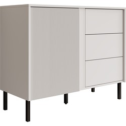 Meubella Dressoir Margareth - Wit - 100 cm - 3 lades