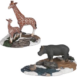 Hippo - giraffe 2 pieces - l16xw11,5xh11,5cm