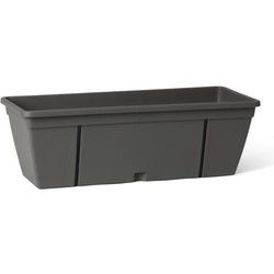 Plantenbakset met metalen haak, waterreservoir en afvoerafstandhouder - GARDEN ID Smart - Antraciet 50 cm