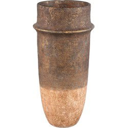 PTMD Christenee Grey Half Brown Cement Round Pot High L