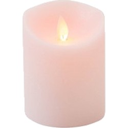 1x LED kaars/stompkaars roze met dansvlam 10 cm - LED kaarsen