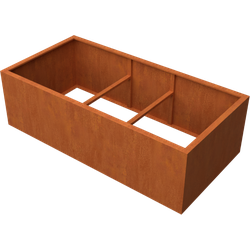 Artesa Rechthoekige plantenbak cortenstaal L200 x B100 x H60 cm