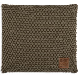 Knit Factory Juul Sierkussen - Groen/Olive - 50x50 cm - Inclusief kussenvulling