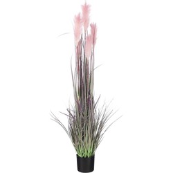 Mica Decorations Pluimgras Kunstplant - H150xØ70 cm - Pot - Paars