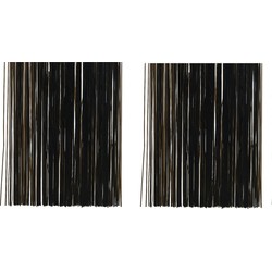 2x zakjes lametta engelenhaar zwart 50 x 40 cm - Kerstslingers