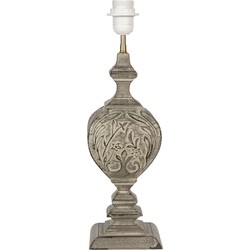 Clayre & Eef Lampenvoet   13x13x43 cm  Grijs Hout Vierkant Lampvoet