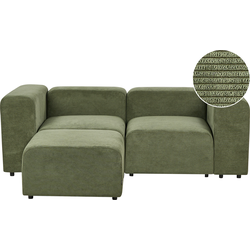 FALSTERBO - Modulaire tweezitsbank met ottomaan - Groen - Corduroy
