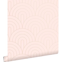 ESTAhome behang art deco bogen zacht roze en roségoud - 0,53 x 10,05 m - 139217
