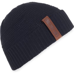 Knit Factory Sol Gebreide Muts Heren & Dames - Sloppy Beanie - Navy - One Size