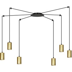 moderne hanglamp Valentini Zwart 6-lichts