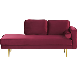 MIRAMAS - Chaise longue - Donkerrood - Rechterzijde - Fluweel