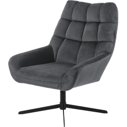 Niek draaibare fauteuil velvet donkergrijs