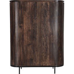 Livingfurn - Kabinetkast Noor Walnut 150cm - Mangohout / Gecoat Staal