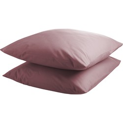 DoubleDry Kussensloop 2 stuks - 100% natuurlijk katoen - 2x 60x70 - oud roze