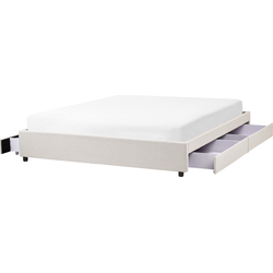 PRADES - Bed met opbergruimte - Lichtbeige - 180 x 200 cm - Polyester