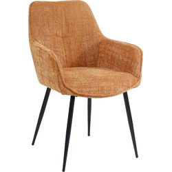 Housecraft Living Jez Eetkamerstoelen met armleuning Oranje - Set van 2