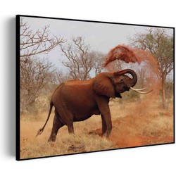 Muurwerken Akoestisch Schilderij - Wilde Olifant - Geluidsdempend Wandpaneel - Wanddecoratie - Geluidsisolatie - PRO (AW 0.90) XL (120x86)