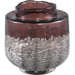 PTMD Niddy Ronde Vaas - H15 x Ø18,5 cm - Glas - Roze