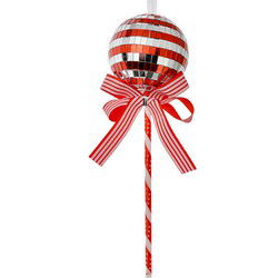 Clayre & Eef Kersthanger Lolly Ø 9x25 cm Rood Kunststof