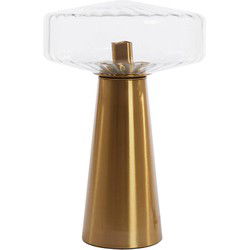 Light & Living - tafellamp - Pleat - goud - glas - kleurglas-lamp - E27 - 1882196