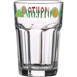 Urban Living Mojito cocktailglazen - gedecoreerd glas met tekst - 2x stuks - 365 ml - Cocktailglazen