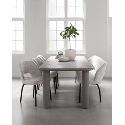 MUST Living Side chair Bloom,82x54x57 cm, bouclé light grey