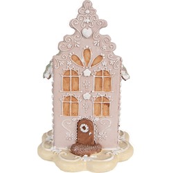 Clayre & Eef Decoratie Beeld Huis 20 cm Roze Polyresin