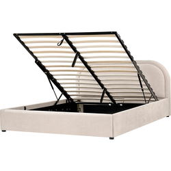 Beliani QUILLIEN - Tweepersoonsbed-Beige-Polyester
