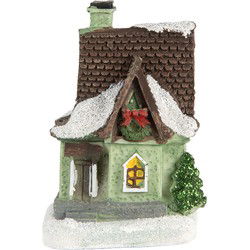 Clayre & Eef Decoratie Huis met LED Grijs Wit Kunststof