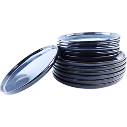 OTIX Serviesset - 12-delig - Bordenset - 6-persoons - Ontbijtborden - Dinerborden - Blauw - Aardewerk - EBONY