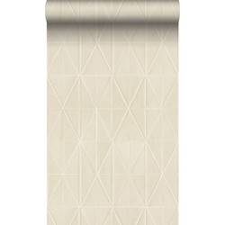 Origin Wallcoverings eco-texture vliesbehang origami motief zand beige - 0,53 x 10,05 m - 347855