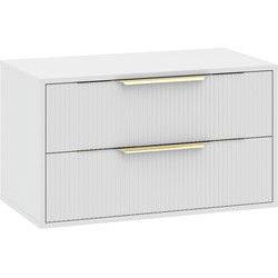 Badplaats Wastafelkast Rimini 80 cm - Mat Wit -  Badmeubel met Lades