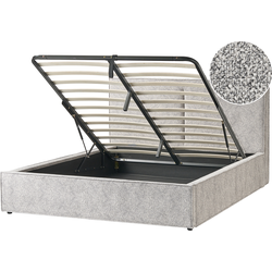 MOISSAC - Bed met opbergruimte - Beige/Grijs - 160 x 200 cm - Gebreid