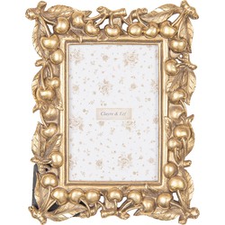 Clayre & Eef Fotolijst 10x15 cm Goudkleurig Kunststof Glas Kersen