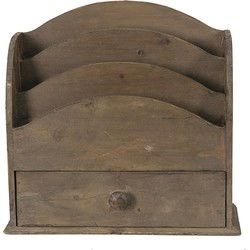 Clayre & Eef Brievenhouder Bruin Hout