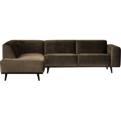 BePureHome Statement Hoekbank Links - Fluweel - Taupe - 77x274x210