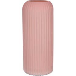 Bellatio Design Bloemenvaas - oud roze - matglas - D10 x H25 cm - Vazen