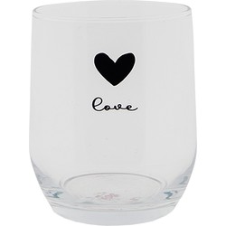 Clayre & Eef Waterglas  300 ml Glas Hart Love Drinkbeker